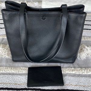Dagne Dover Allyn Leather Tote Bag & Accordian Travel Wallet